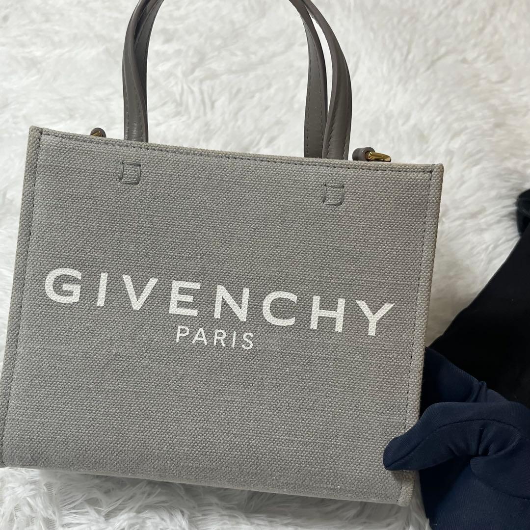 極美品 GIVENCHY ミニトートバッグ ショルダーバッグ グレー×ピンク