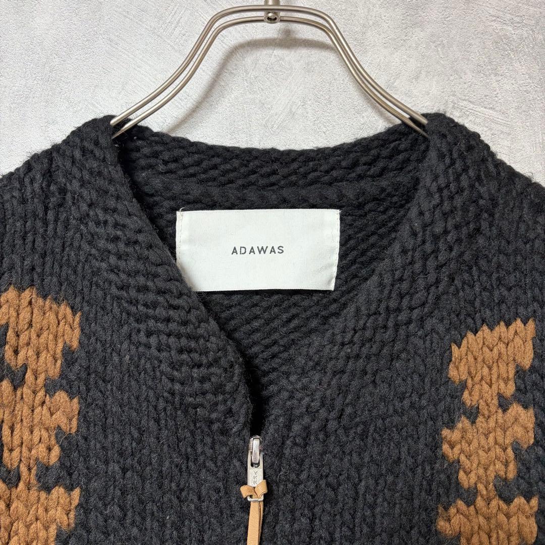 ADAWAS アダワス カウチン ダブル ジップ ベスト ウール 100%