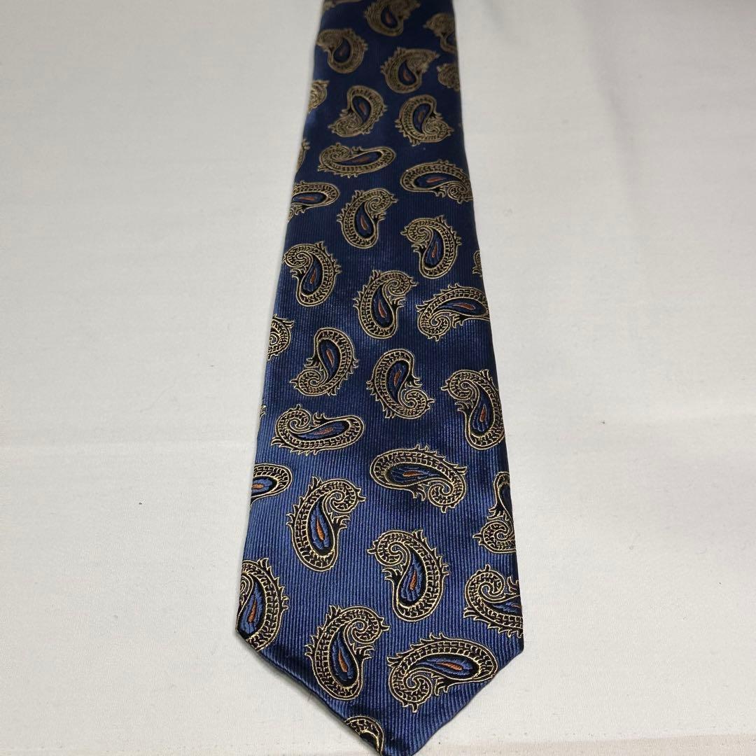 アットバンヌッチ☆ネクタイ☆青系☆ネイビー☆ペイズリー柄☆セッテピエゲ☆707