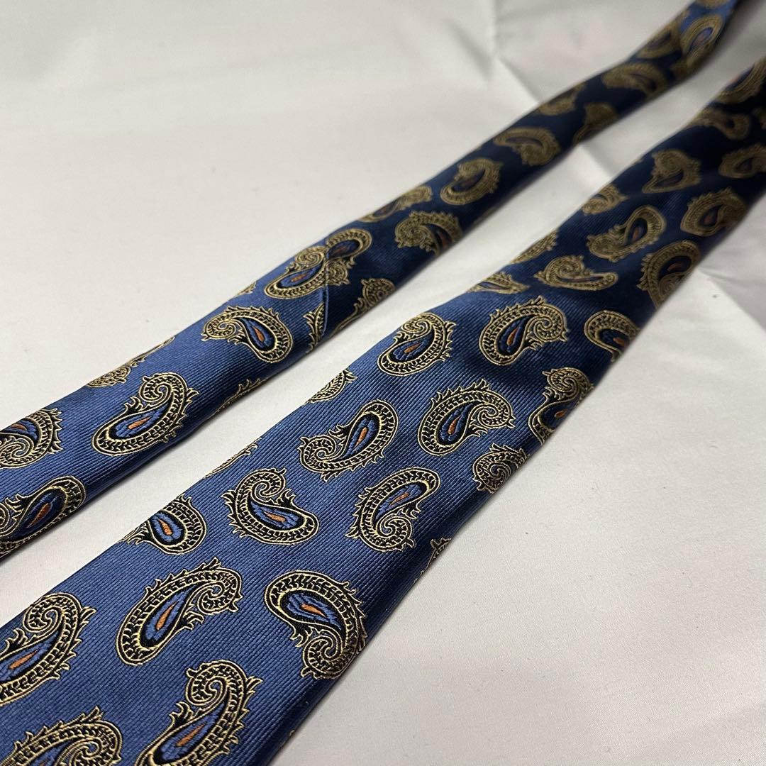 アットバンヌッチ☆ネクタイ☆青系☆ネイビー☆ペイズリー柄☆セッテピエゲ☆707
