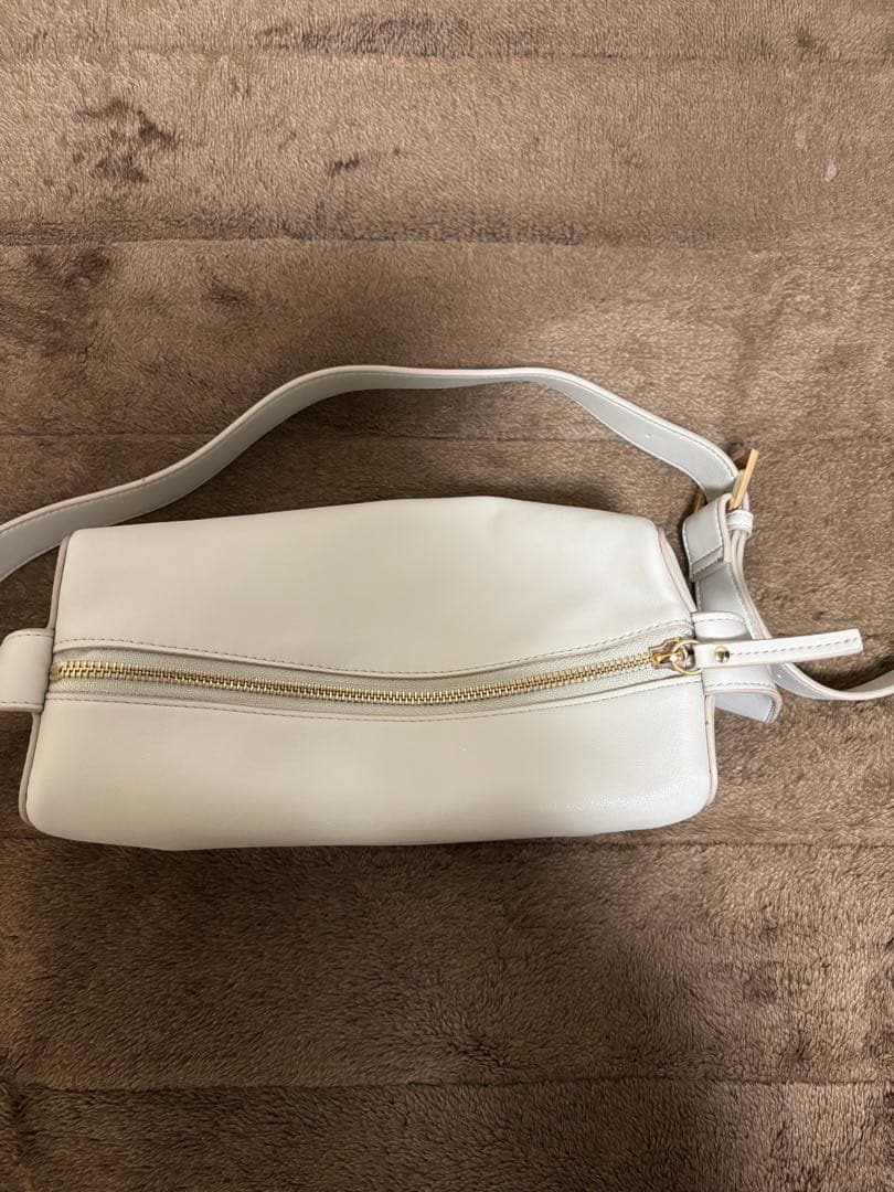 SALON adam et rope' グレーレザーボックスショルダーバッグ