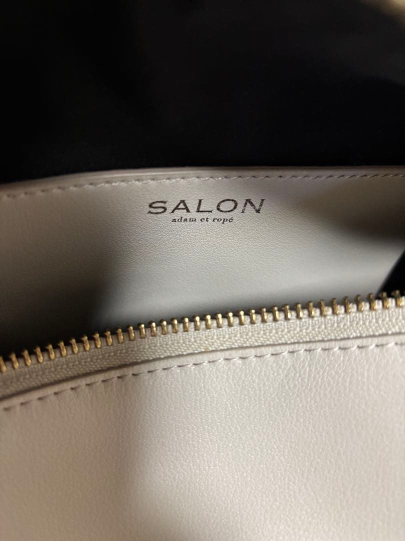 SALON adam et rope' グレーレザーボックスショルダーバッグ