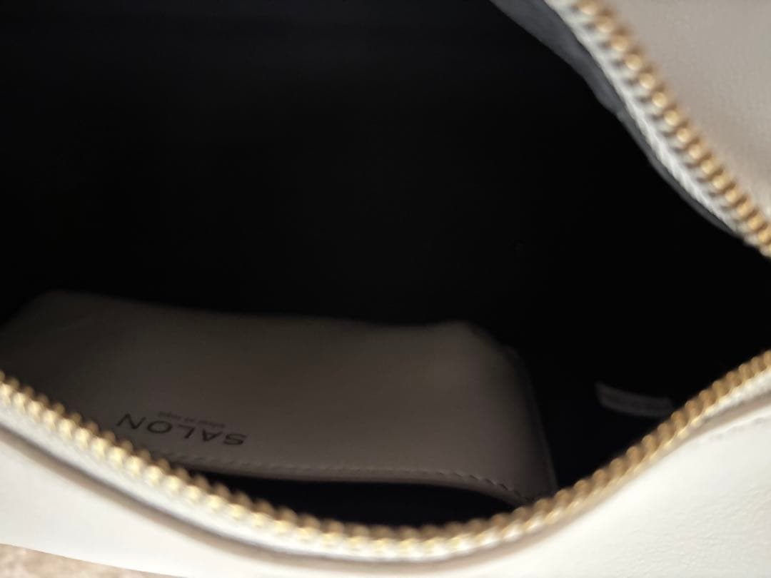 SALON adam et rope' グレーレザーボックスショルダーバッグ