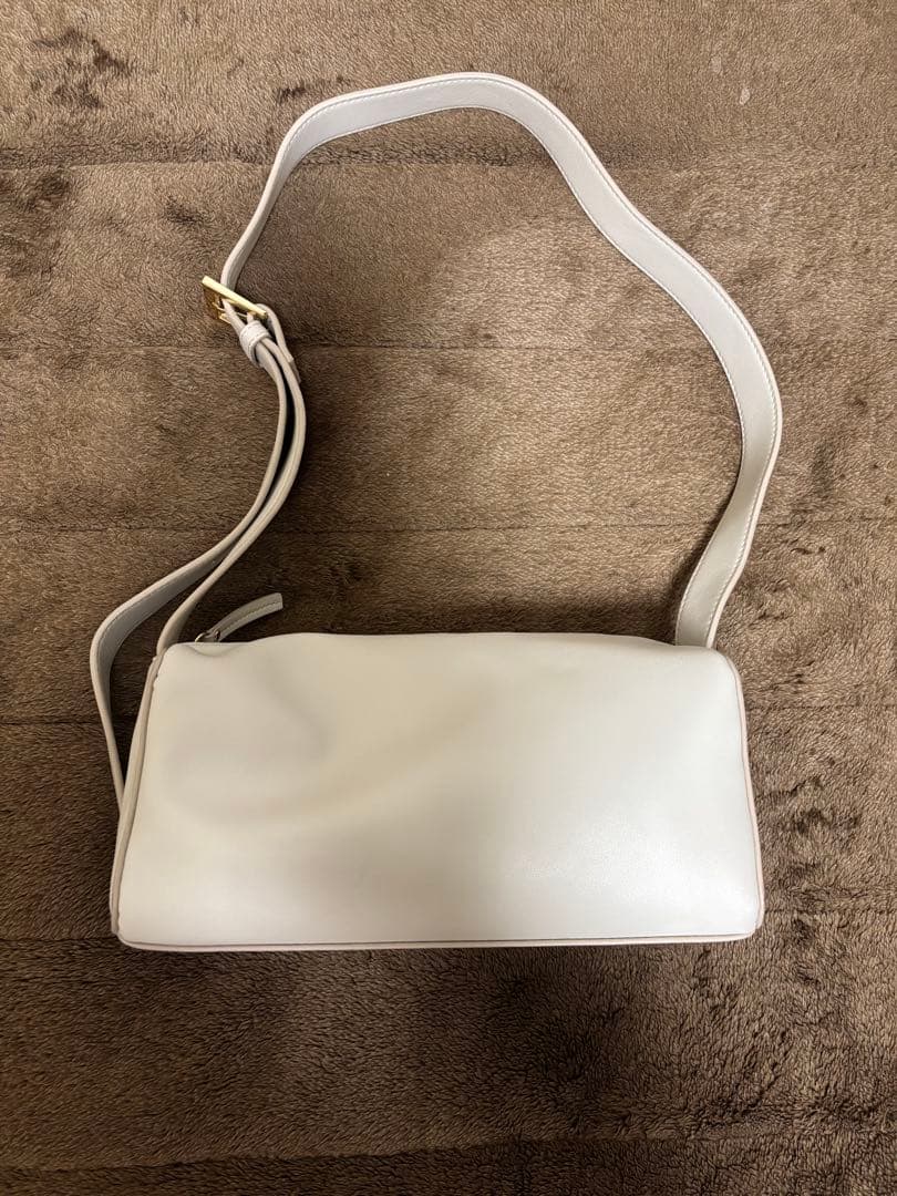 SALON adam et rope' グレーレザーボックスショルダーバッグ