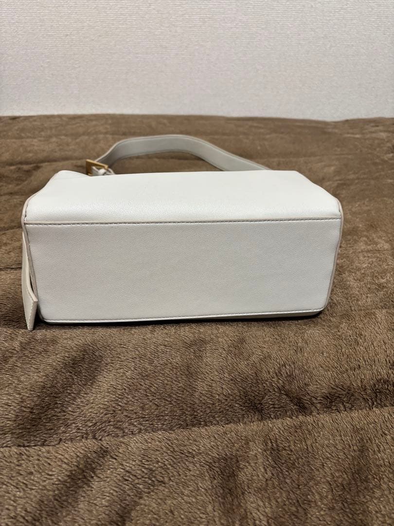 SALON adam et rope' グレーレザーボックスショルダーバッグ