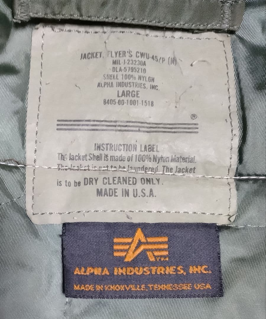 【USA製】type CWU -45/P ALPHA（L）