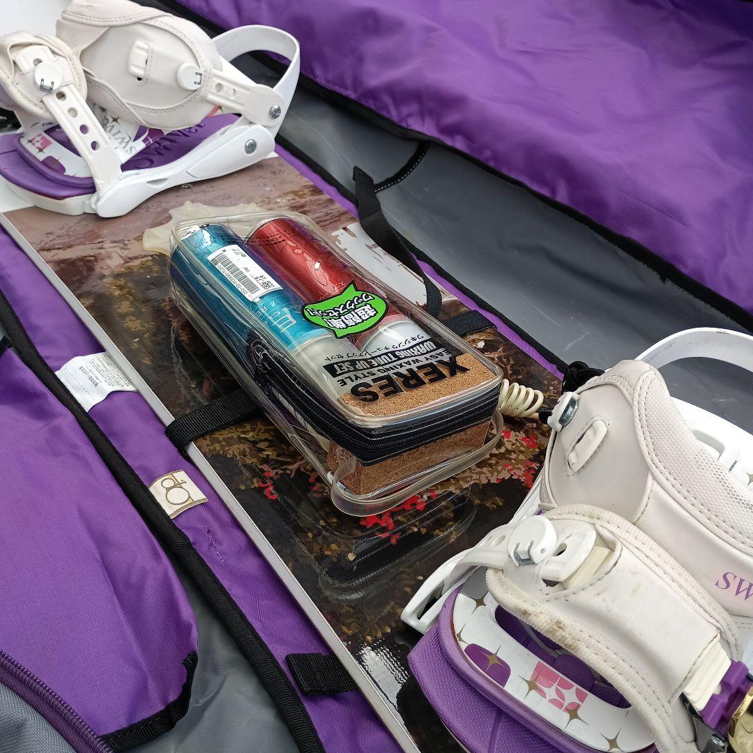 スノーボード4点セット、板、バイディング、ケース、ブーツ