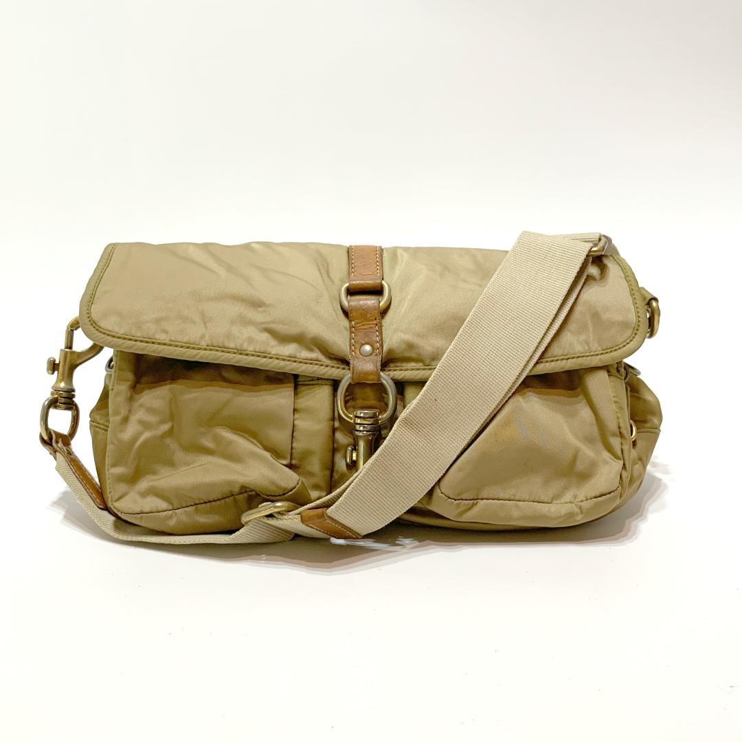 miu miu 90s アーカイブ ショルダーバッグ ナイロン カーキ系 y2k