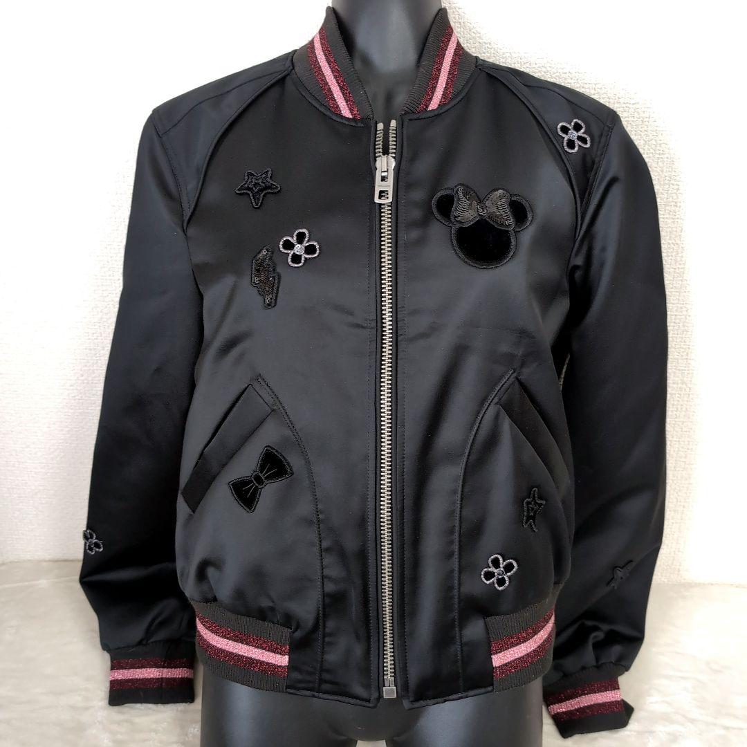 ek30 コーチ × ディズニー ミニー スタジャン 黒 レディースM相当