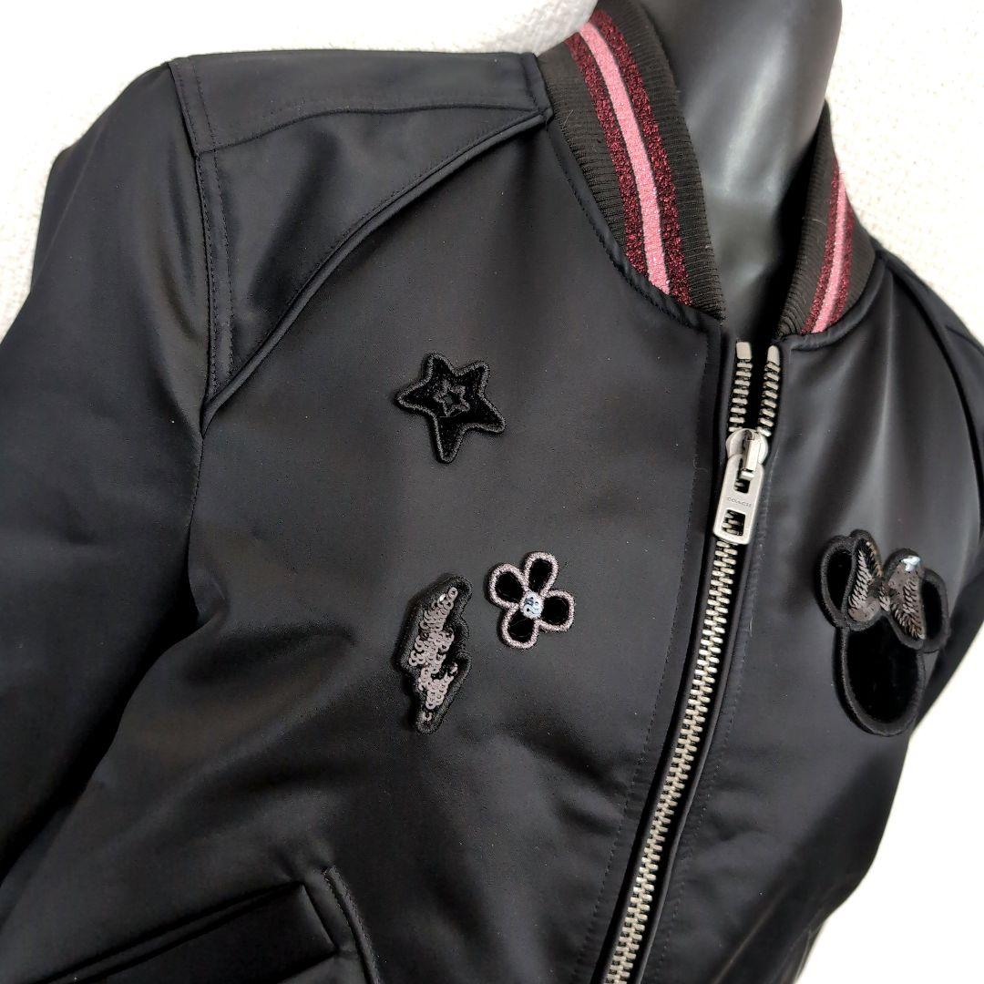 ek30 コーチ × ディズニー ミニー スタジャン 黒 レディースM相当