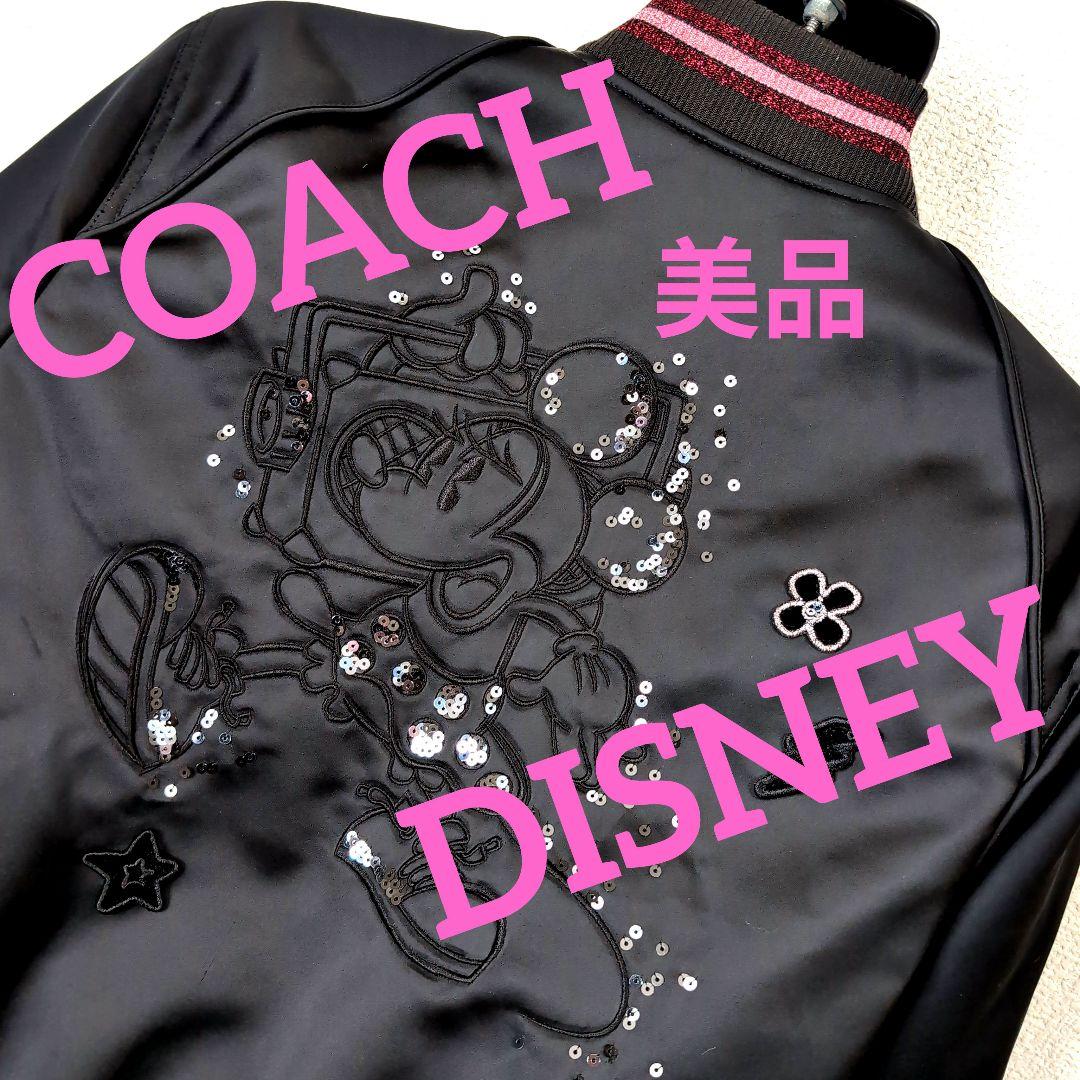 ek30 コーチ × ディズニー ミニー スタジャン 黒 レディースM相当
