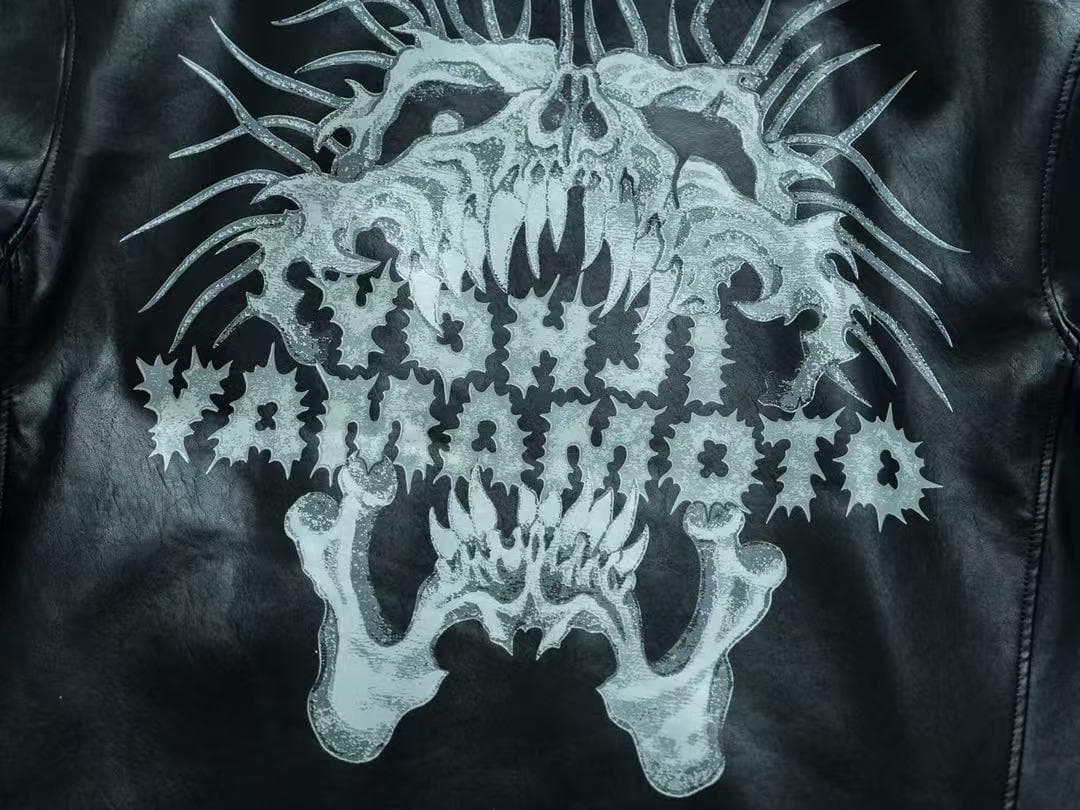 レザージャケット ドラゴンプリント 黒