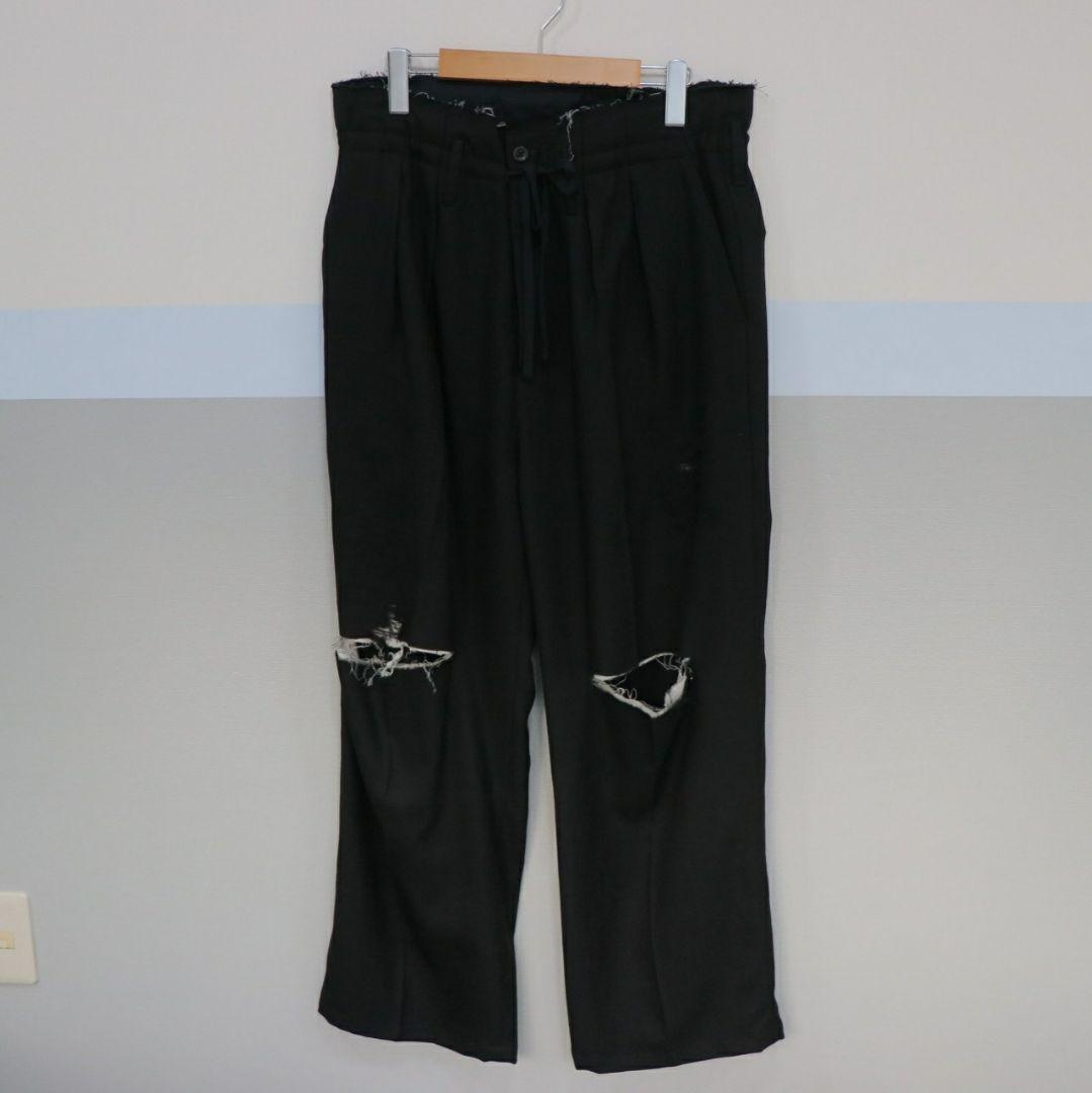 パンツ ANCELLM 25SS DAMAGE WOOL 2TUCK SLACKS