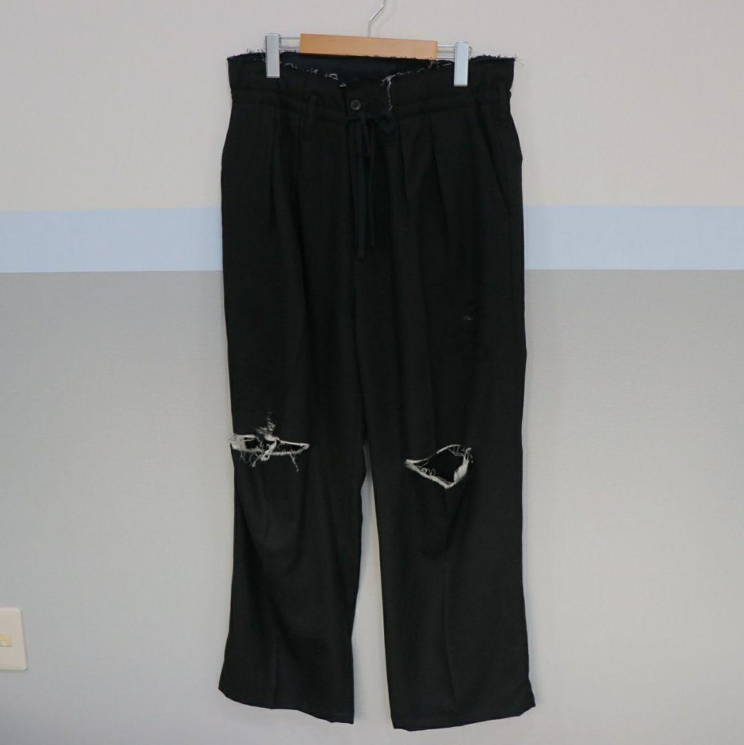 パンツ ANCELLM 25SS DAMAGE WOOL 2TUCK SLACKS