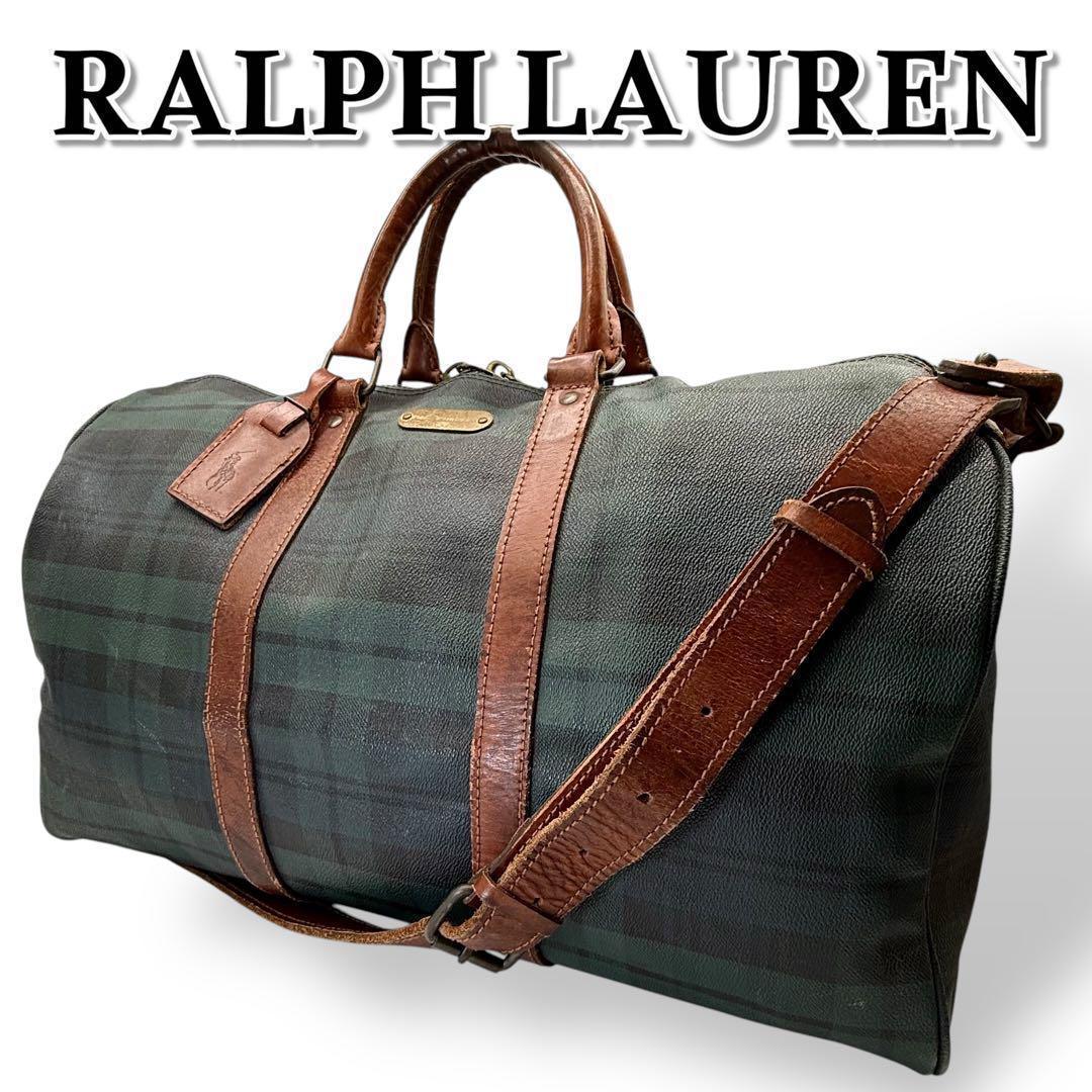 ポロ ラルフローレン ボストンバッグ PVC レザー 2way クロスボディ