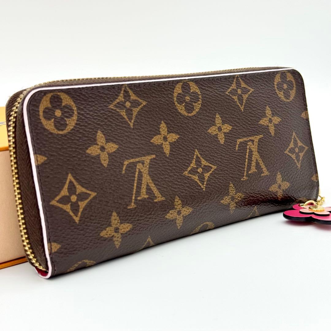 ルイヴィトン 長財布 ポルトフォイユ クレマンス モノグラム フラワー ブラウン