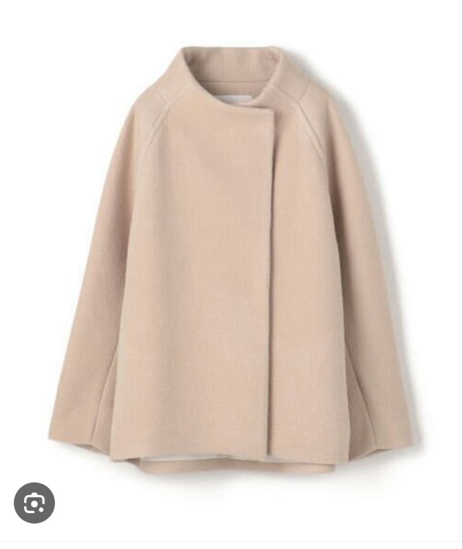 Ballsey リップルメルトンスタンドカラーショートコート ベージュ