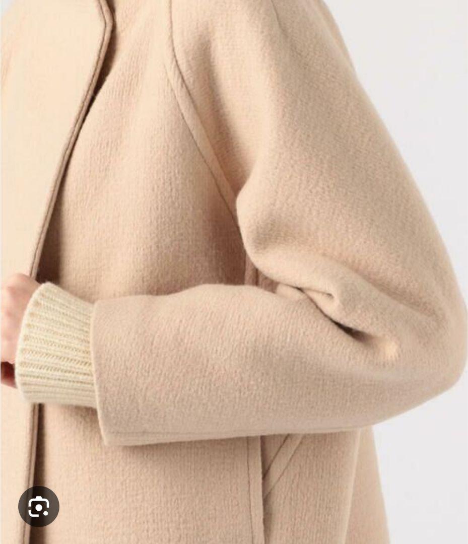 Ballsey リップルメルトンスタンドカラーショートコート ベージュ