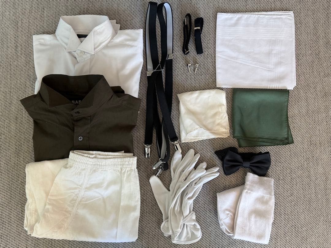 【週末限定セール】プリマカーラ　新郎シャツセット　+ お色直しシャツ (カーキ)