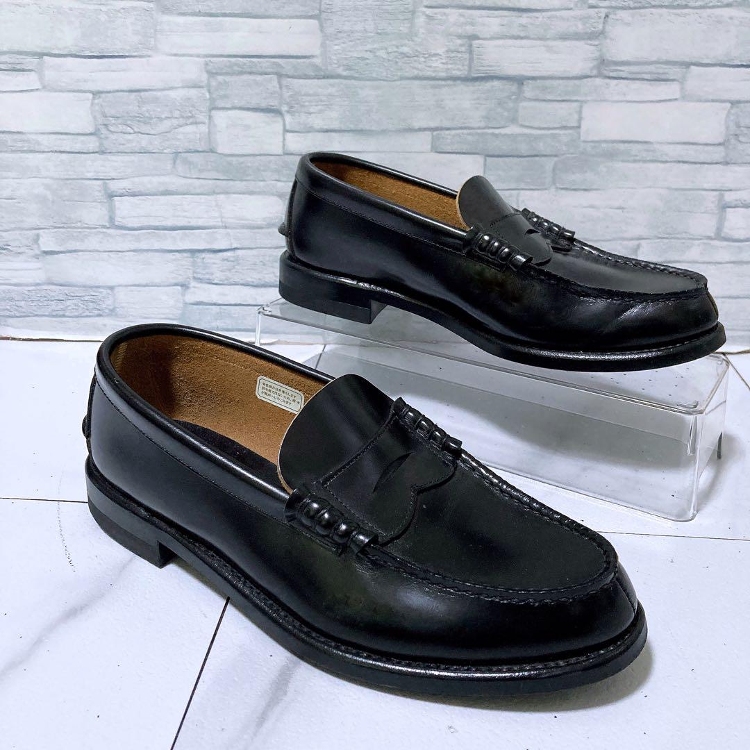 美品 REGAL リーガル ローファー 本革 レザー ブラック 黒 25