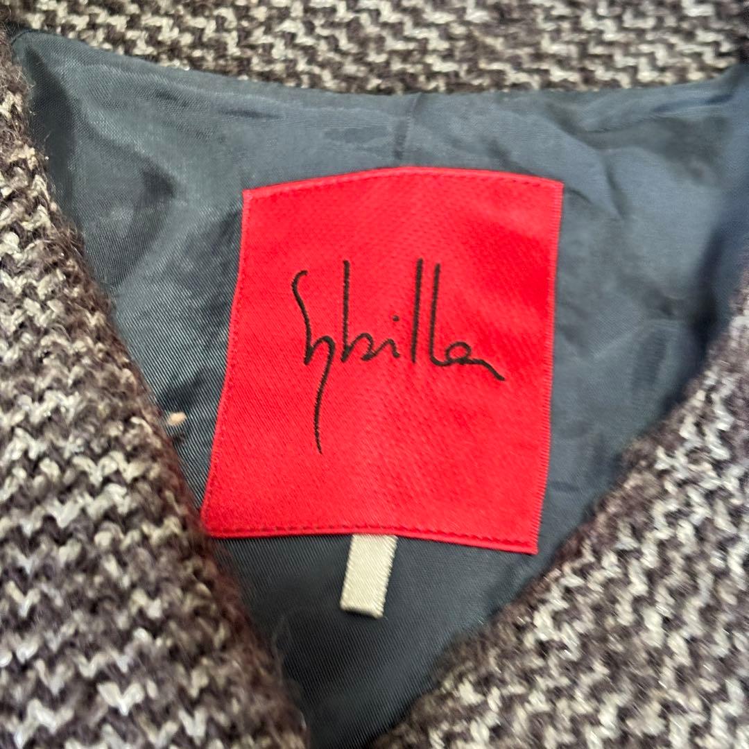 Sybilla シビラ ツイード ダブルコート グレー系 レディース M