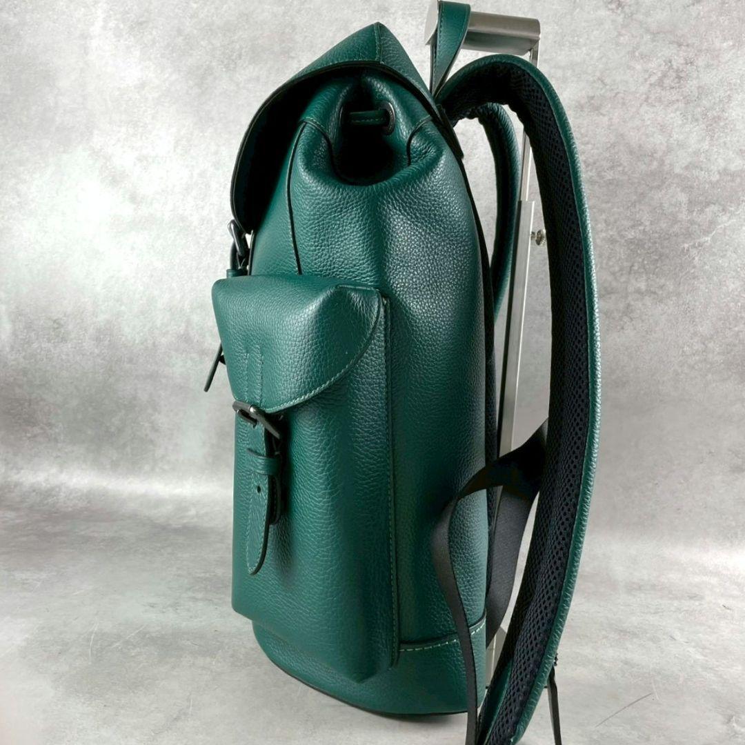 未使用 コーチ ワーナー バックパック ビジネスバッグ レザー A4可 グリーン