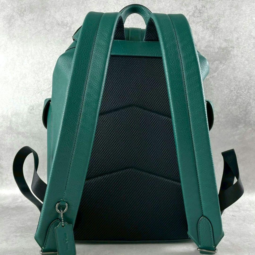 未使用 コーチ ワーナー バックパック ビジネスバッグ レザー A4可 グリーン