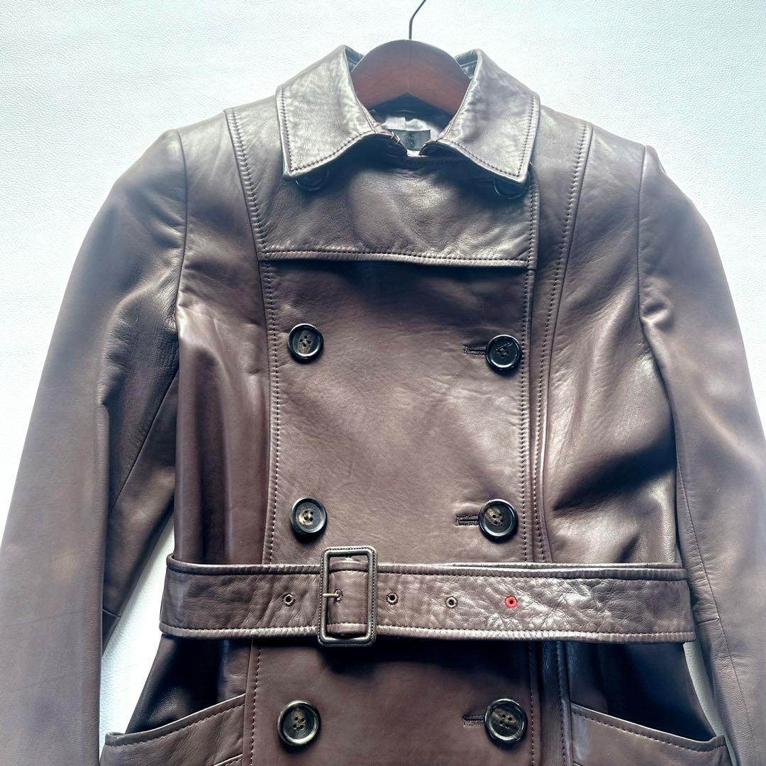 ポールスミス　ポールスミスブラック　レザーコート　ラムレザー　ブラウン　40