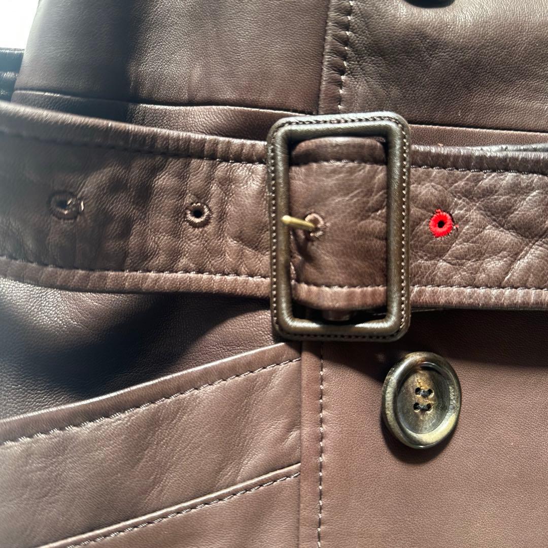 ポールスミス　ポールスミスブラック　レザーコート　ラムレザー　ブラウン　40