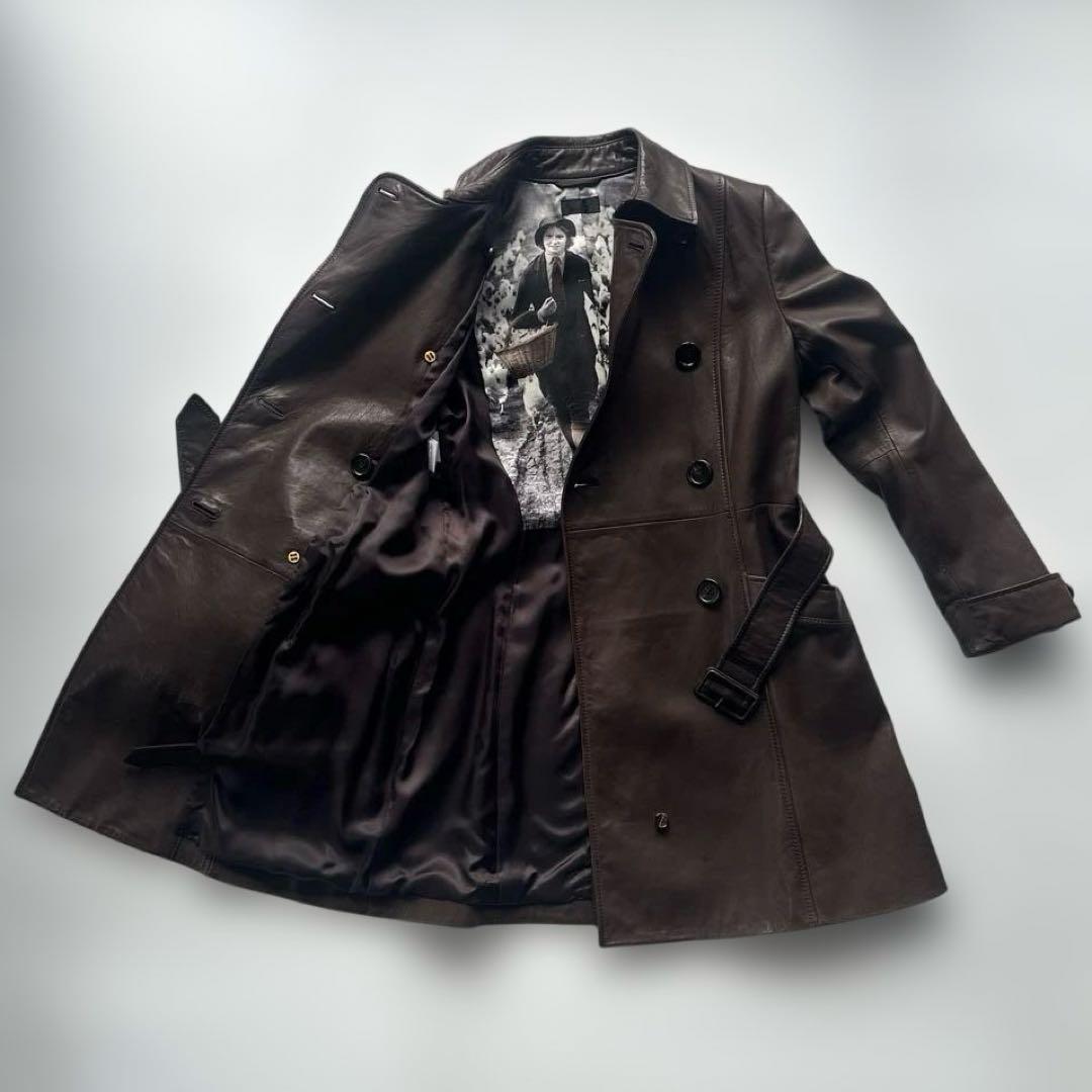 ポールスミス　ポールスミスブラック　レザーコート　ラムレザー　ブラウン　40
