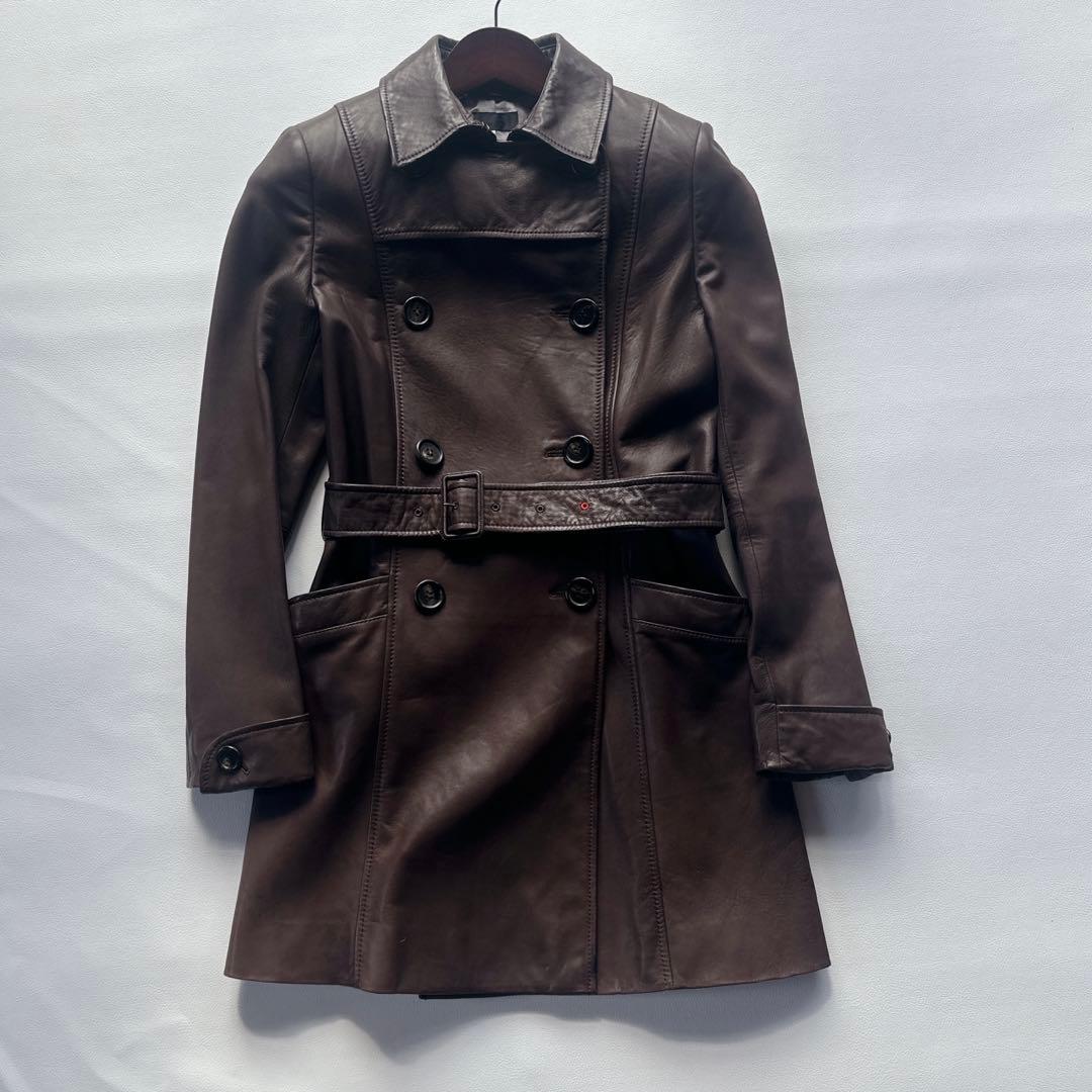 ポールスミス　ポールスミスブラック　レザーコート　ラムレザー　ブラウン　40