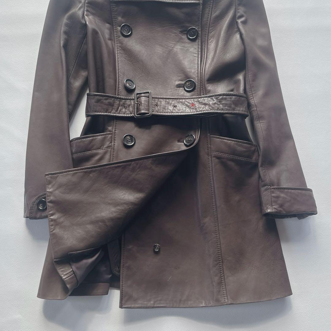 ポールスミス　ポールスミスブラック　レザーコート　ラムレザー　ブラウン　40