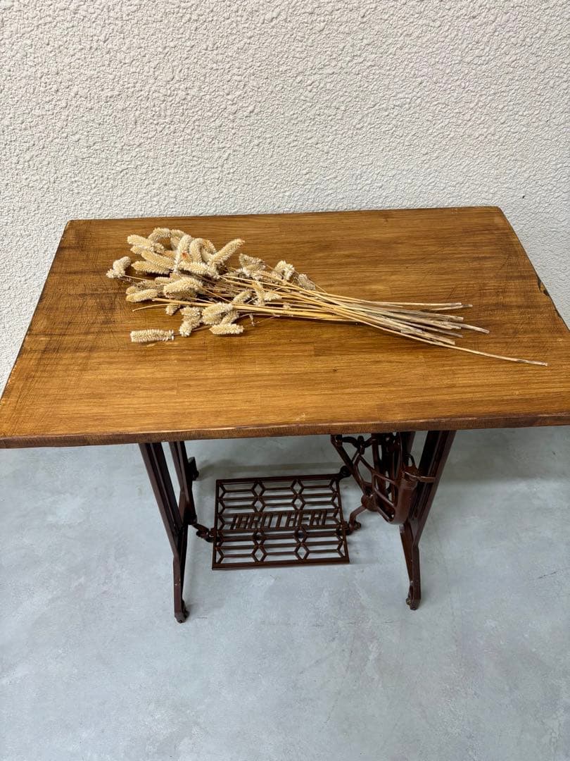 【最終値下】BROTHER 足踏みミシンテーブル アンティークテーブル　レトロ