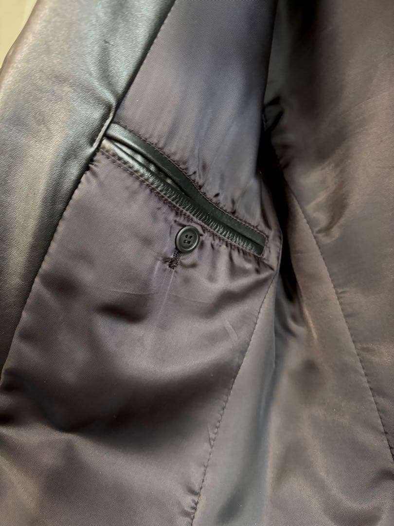 Paul Smith ブラックレザー テーラードジャケット S〜M