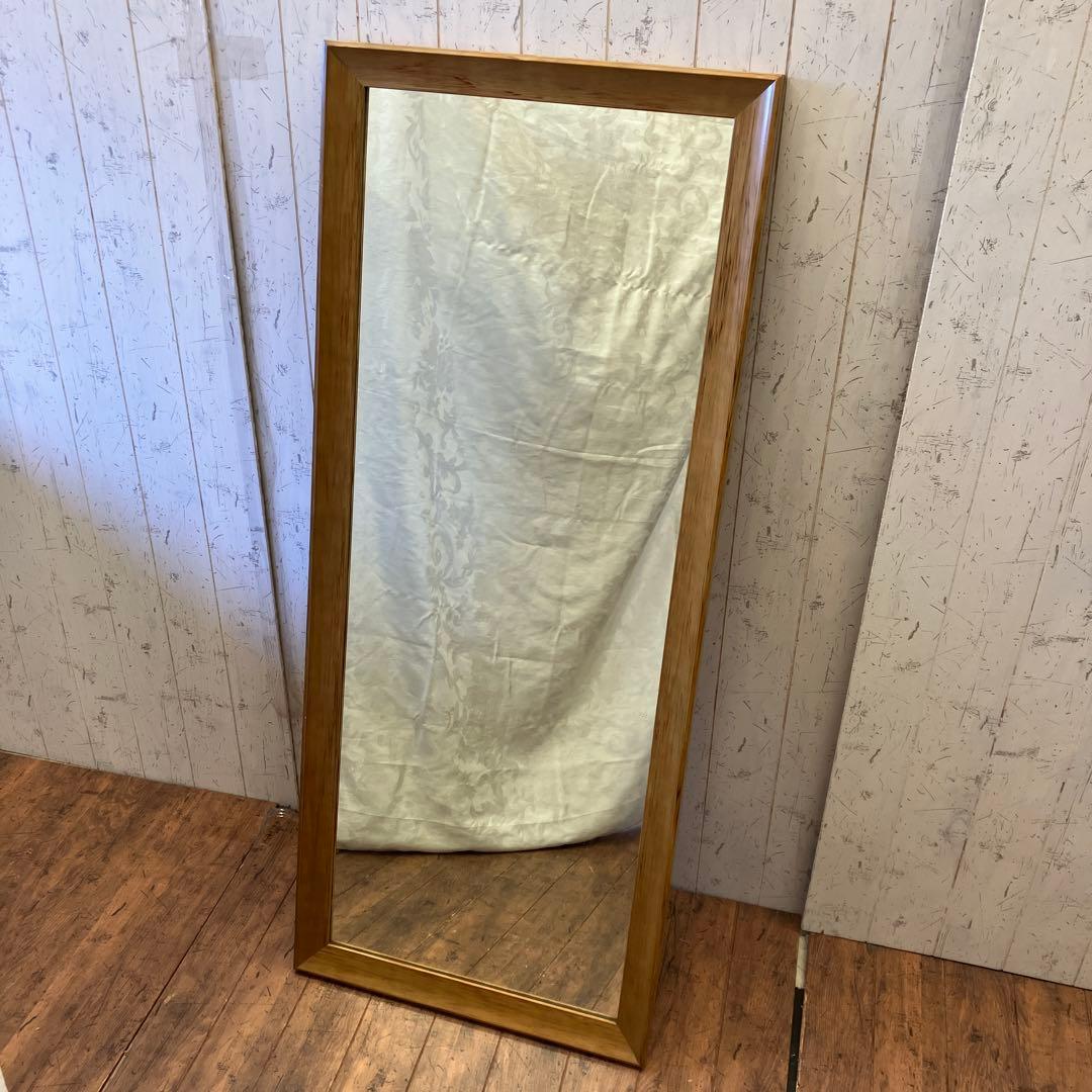 ヴィンテージ 木製フレーム 壁掛けミラー ウォールミラー 鏡 姿見 大型