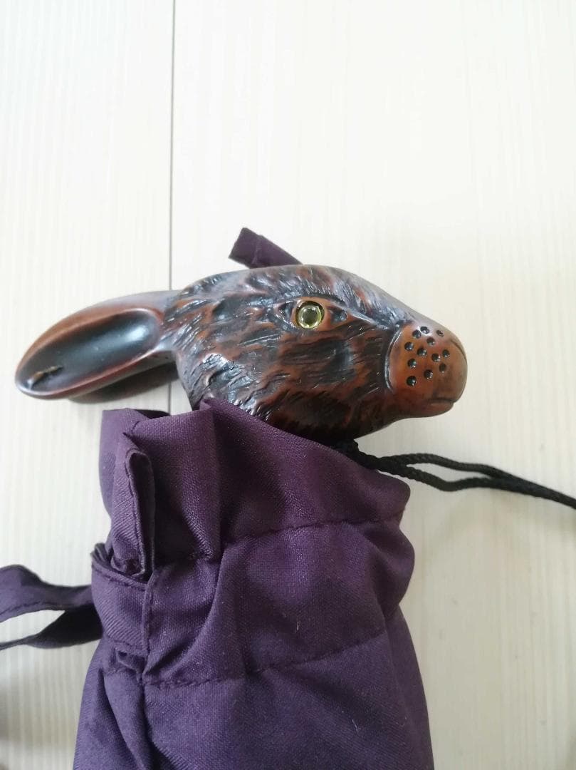 Guy de jean 折り畳み傘 雨/日傘兼用：ウサギ（マロンブラウン）