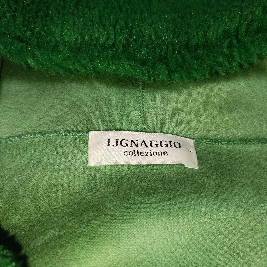 【現行品】美品✨️LIGNAGGIO リナージオ ウール混 フードボアコート 緑