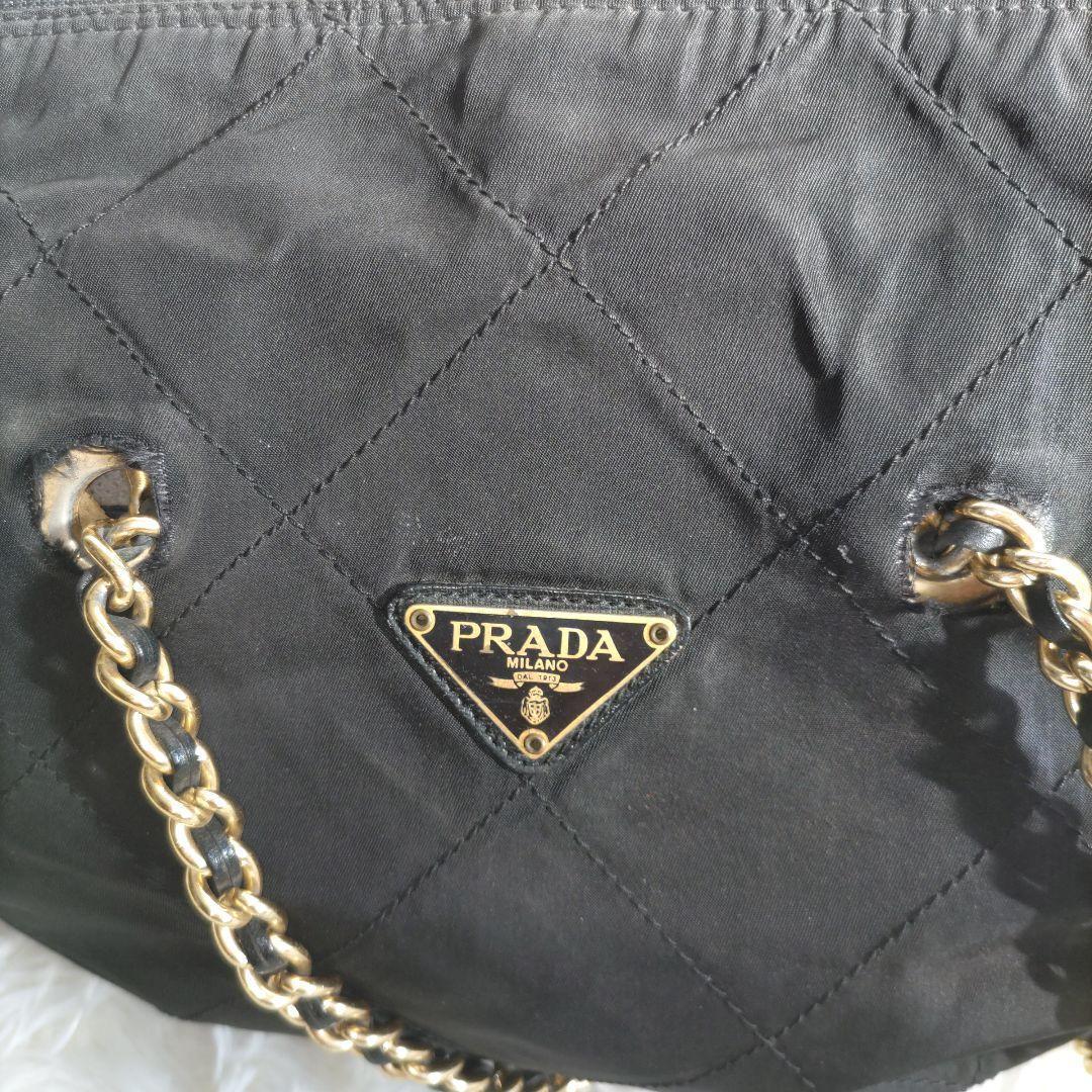 PRADA キルティングチェーンバッグ 肩掛け ショルダーバッグ レディース