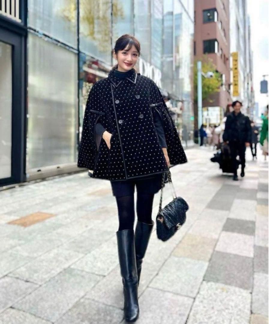 Bibiy. ビビィ ODETTE CAPE ドット柄 ポンチョ・ケープコート