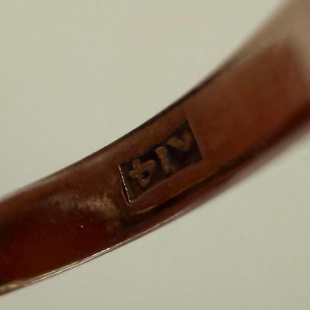 専用アンティークK14YG珊瑚サンゴリング　ミルグレインに手彫り　色の綺麗な珊瑚