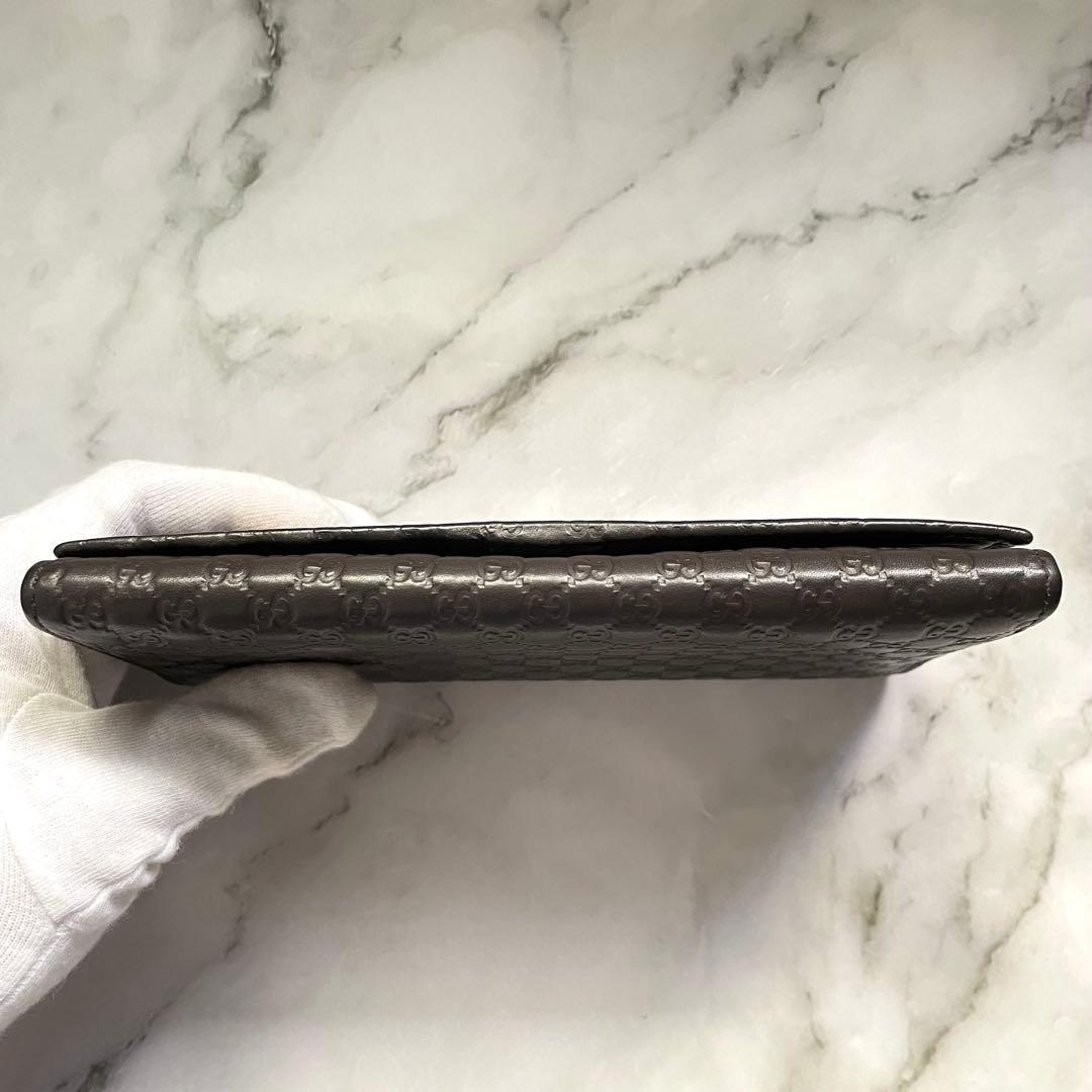 グッチ 長財布 オーガナイザー マイクロシマ GG レザー　0119-②