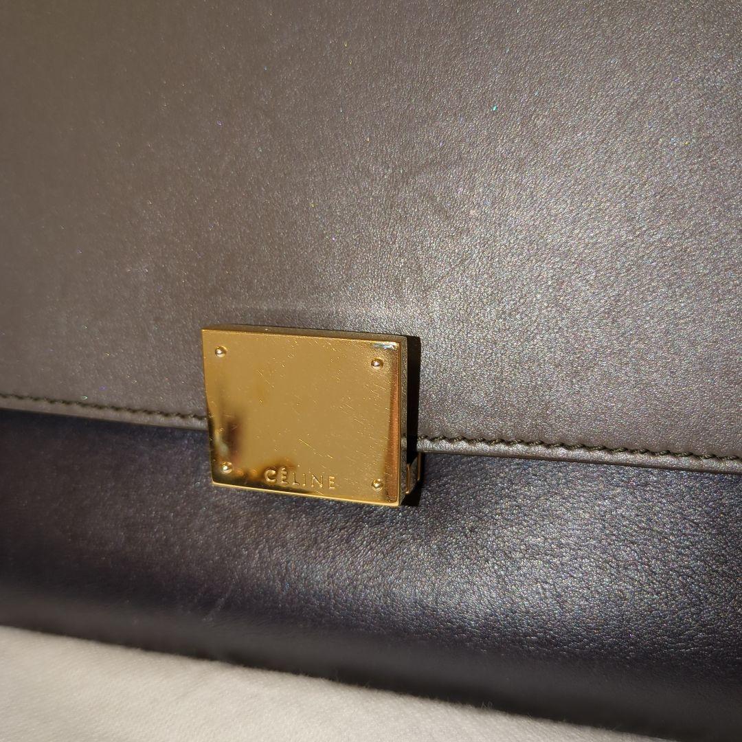 ✨美品✨セリーヌトラペラーズレザースエード２wayバッグ　ＢＬＡＣＫ！