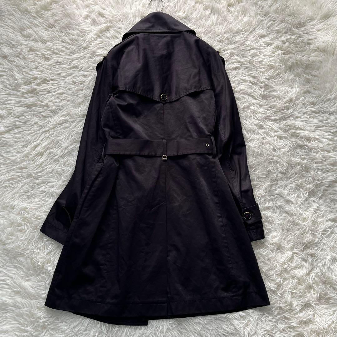 【美品】マックスマーラ ロングトレンチコート ベルト付き ダブル ブラック40