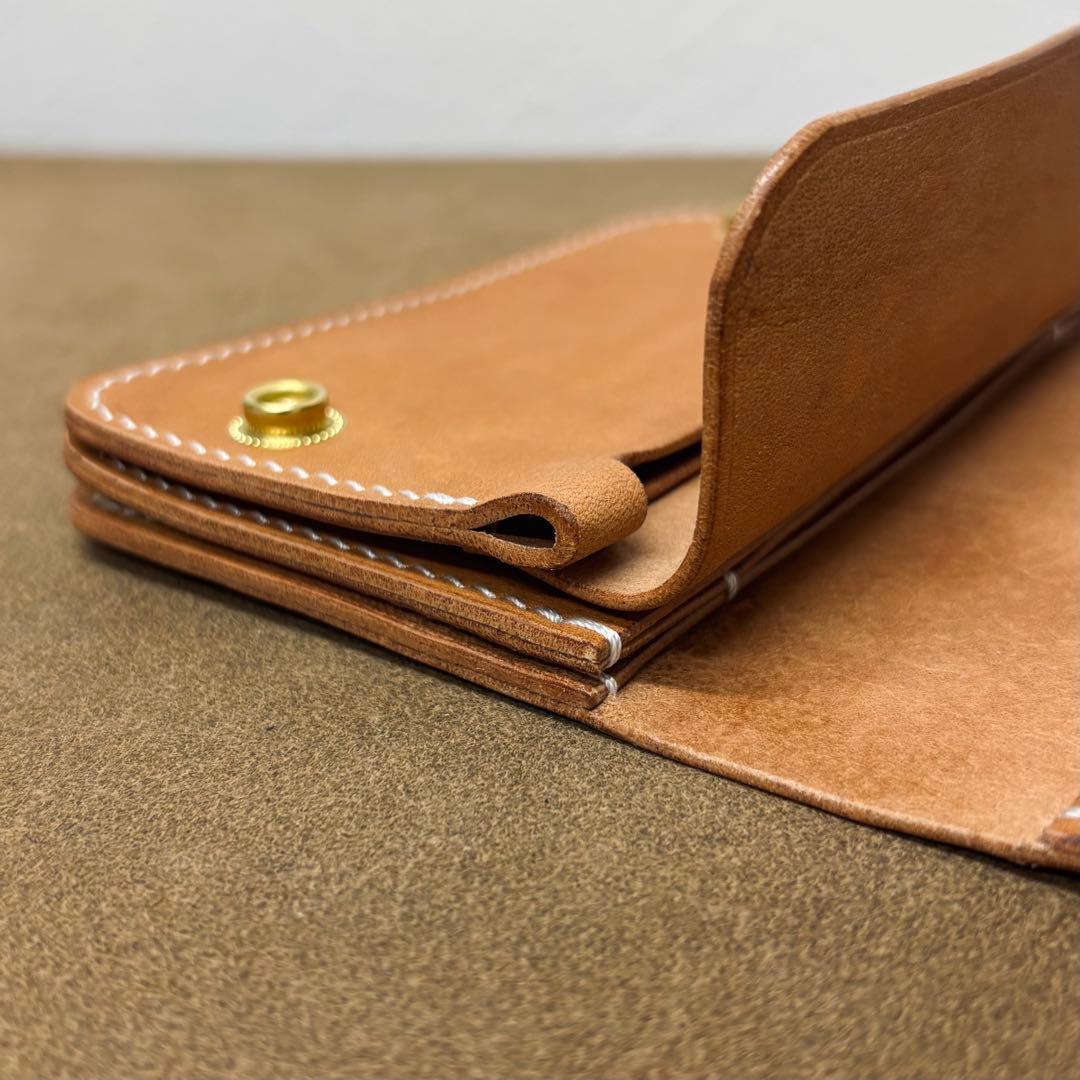 ホースバット　トラッカーウォレット　ミドル　ナチュラル　3層　Guidi