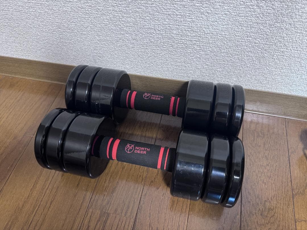 Northdeer ダンベル 可変式 小型 スチール製 10kg×2 ブラック