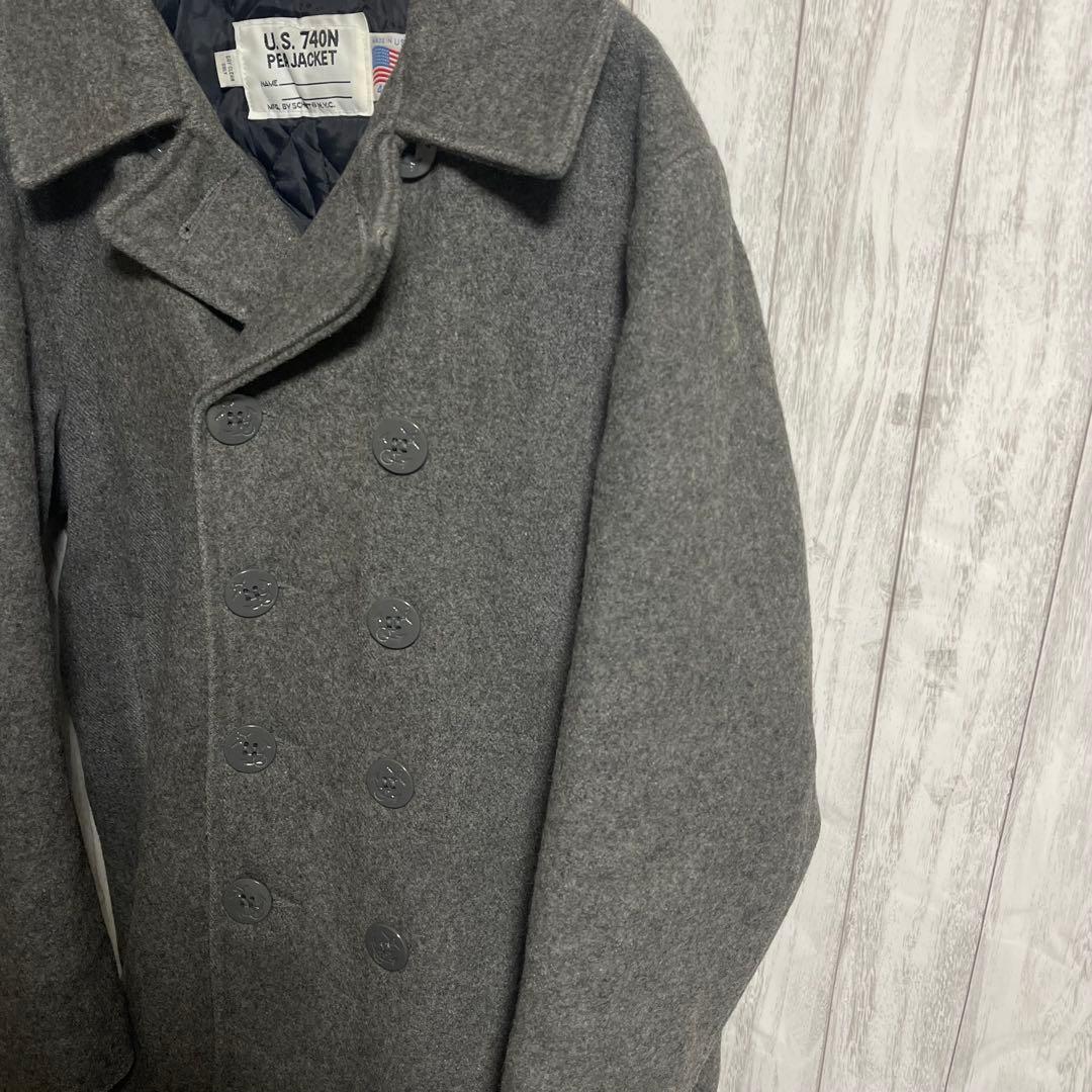 【レア】Schott ピーコート メルトン グレー キルティング　USA製 40