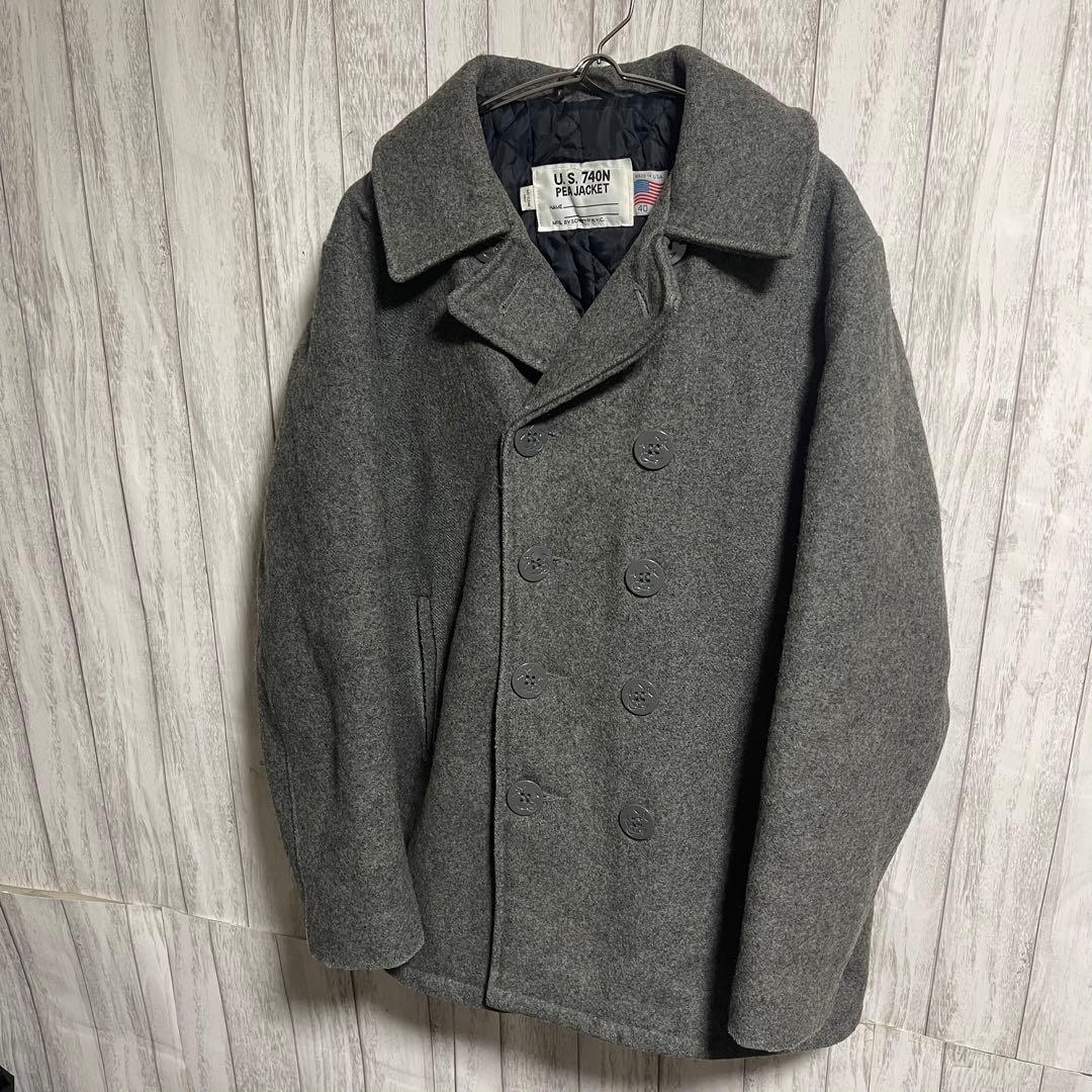 【レア】Schott ピーコート メルトン グレー キルティング　USA製 40