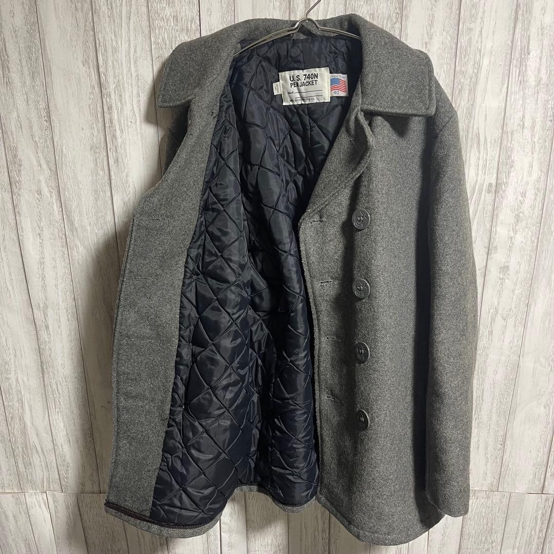 【レア】Schott ピーコート メルトン グレー キルティング　USA製 40