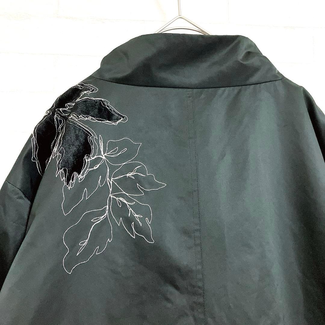 トクコプルミエヴォル 花 刺繍 オーバーサイズ コート 9号 ブラック バルーン