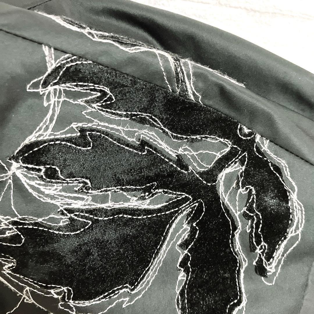 トクコプルミエヴォル 花 刺繍 オーバーサイズ コート 9号 ブラック バルーン